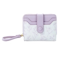 Cartera romántica de lavanda con flores para mujer de gran capacidad y cierre seguro - Morado