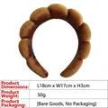 Brown sponge skincare headband with thick puffy cloud design and soft velvet texture - Velvet Headband / Dark Brown