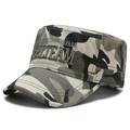 Casquette militaire à sommet plat avec motif camouflage gris et broderie Navy SEAL - Broderie de Lettres Anglaises / Style Lettre Camouflage