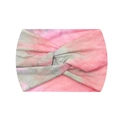Elastic wide headband for women in pink and grey-green tie-dye with a stylish front knot - 24-Pink Tie-dye V2