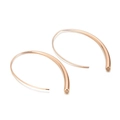 Elegant rose gold U-shaped curved hook earrings with minimalist sleek metallic finish - Integrated Arc Ear Hook (KE101477-K)