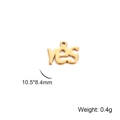 Golden stainless steel DIY 'YES' letter pendant 10.5x8.4mm for necklace and earrings - YES Letter / Gold