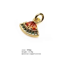 Watermelon pendant in gold copper with orange and green zircon for jewelry making - 19-Watermelon Chunk