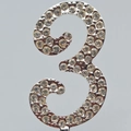 Number 3 sparkling silver rhinestone headband decoration for birthday party - Number 3 Topper / Silver