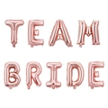 Rose gold foil balloon set spelling TEAM BRIDE for bridal party and wedding decor - Team Bride / Rose Gold
