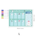 Weekly planner acrylic board with markers showing dimensions 42cm x 29cm and alpaca design - TYU093 Large Mint Alpaca (With 6 Pens)