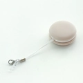 Beige macaron screen cleaner pendant with retractable cord and metal lobster clasp - Pink