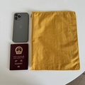 Portable yellow nylon organizer pouch with durable zipper and reinforced stitching edges - 30*23 / Yellow
