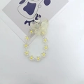 Chic transparent butterfly and yellow flower charm with silver lobster clasp on white background - Yellow