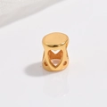 Distanziatore in argento S925 dorato con intagli a cuore per creazione di gioielli - Perlina a Cuore 3mm / Oro
