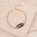 Gold plated Scorpio zodiac bracelet with black white enamel and shimmering crystals - Scorpio