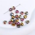 Iridescent heart-shaped glass beads in purple, gold, and blue for DIY jewelry - Heart-6mm-Purple Gold