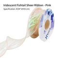 4cm iridescent fishtail yarn ribbon in dusky pink for floral gift wrapping, 10 yards - Dusky Pink