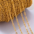 Close-up of golden stainless steel infinity loop chain for DIY jewelry making crafts - 1 Meter/Pack / Gold