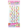 Self-adhesive colorful acrylic crystal gem stickers in linear and wavy patterns - Pearl Wave Gems / 10×22.5cm