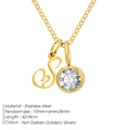 Stainless steel letter S necklace with birthstone pendant in golden finish - Letter S / Gold
