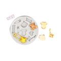 Grey silicone baby themed mold with bear and giraffe shapes for fondant and chocolate - 5# (Bear/Clothes/Giraffe) / Gray