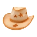 Mini chapeau de cowboy marron avec imprimé étoile sur fond blanc pour loisirs créatifs - Taille unique / Beige