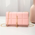 Pink quilted crossbody bag with gold chain strap and tassel detail for women - Tassel Style / Pink