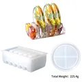 Set di stampi in silicone per sottobicchieri e supporto per resina a forma tonda e rettangolare - Set di 5 Stampi per Sottobicchieri Rotondi + 1 Stampo per Supporto Ovale
