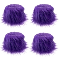 Set van vier paarse faux fur trims met lovertjes voor DIY kerstboom decoraties - Basis 5CM*1,5M / Paars