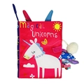 Washable red unicorn soft cloth book for baby early education and sensory learning - Unicorn