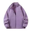 Giacca in pile viola con collo alto e fodera in peluche ispessita per calore invernale - M / Viola Taro Donna