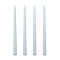 Set de cuatro velas cónicas de 25 cm azul claro, perfecto para bodas y decoraciones - Azul claro