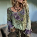 S Grey Green Patchwork Embroidery