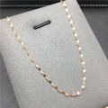 Minimalist titanium steel rose gold necklace with thin lip chain link design - Lip Chain (Flat Chain) / 40+5cm / Rose Gold