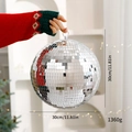 Boule à facettes miroir argentée de 30 cm pour décorations de fête de Noël - Boule à Facettes 30cm 1 Pièce