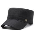 Casquette cadet gris foncé pour homme avec emblème métallique et texture de qualité - Réglable / Gris