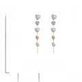 Detalle de pendientes de borla de perlas con peso de 8,1g y longitud total de 10cm - Estilo de Borla de Corazón Largo / Blanco (Pin de Plata de Ley 925)