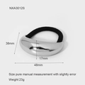 Detailed size measurement of the silver geometric stainless steel ponytail cuff accessory - Silver Wide Curved (NXA3012S)