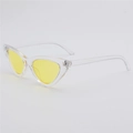 Triangle cat eye sunglasses with transparent yellow frames and yellow tinted lenses - Transparent White Frame Ocean Yellow Lens