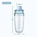 700ml light blue bear-shaped water bottle with 23cm height and clear scale markings - Transparent Blue [700ml Shaker]