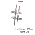 Detailed size specifications of silver double-layered spiked ring in stainless steel - Steel