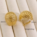 Orecchini a cupola a rete cava in oro 14K acciaio inox, larghezza 20mm, altezza 22mm - Oro