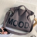Borsa a tracolla casual in tela da donna, borsa a mano di grande capacità con stampa alla moda. - Caffè