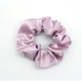 Light purple satin scrunchie with a soft silk-like texture for elegant hair styling - Purple