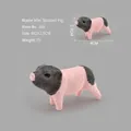 Miniature spotted pig figurine in pink and black plastic animal model 4x1x2.5cm - Walking Piglet ZQ386