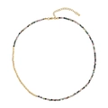 Boho-Halskette mit bunten Natursteinen und goldener Gliederkette für den Urlaub - Turmalin Halskette (XL-538J-3)