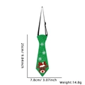 Green glitter Christmas necktie with reindeer and snowflake pattern for party costume - Green Reindeer Head Style