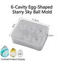 6-cavity egg-shaped sphere resin silicone mold for DIY celestial planet pendants - 6-Hole Egg Shape Sphere
