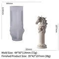 Molde de silicona para vela de tótem de caballo y adorno de yeso blanco marfil terminado - Estilo A (LZ-1016)