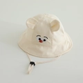 Dettaglio cappello sole bimbo con ricamo cartone e cinturino sottogola regolabile - 48-50cm(6 Mesi-2 Anni) / Beige
