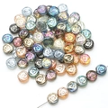Mix of 10mm glass rose flower beads in gold and multi-colors for DIY jewelry making - Electroplated Mixed Color