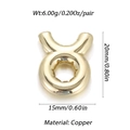 Détail du pendentif Taureau de 20mm en cuivre avec les spécifications de taille et de poids - Taureau (Symbolique)
