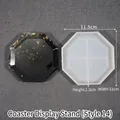 Octagonal silicone coaster mold for resin DIY with 11.5cm diameter and 1.3cm height - Faceted Octagon Coaster