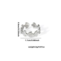 Silver fishtail leaf shaped titanium steel ring with adjustable open design and 2g weight - TYR0392 / Silver Continuous Leaves